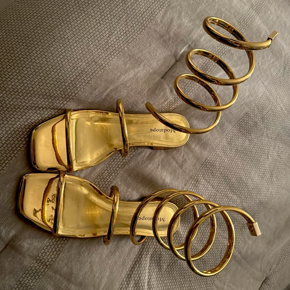 Gold Spiral Sandals